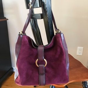 Michael Kors Quincy suede/leather shoulder bag.